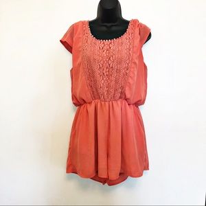 Xhilaration coral romper size large